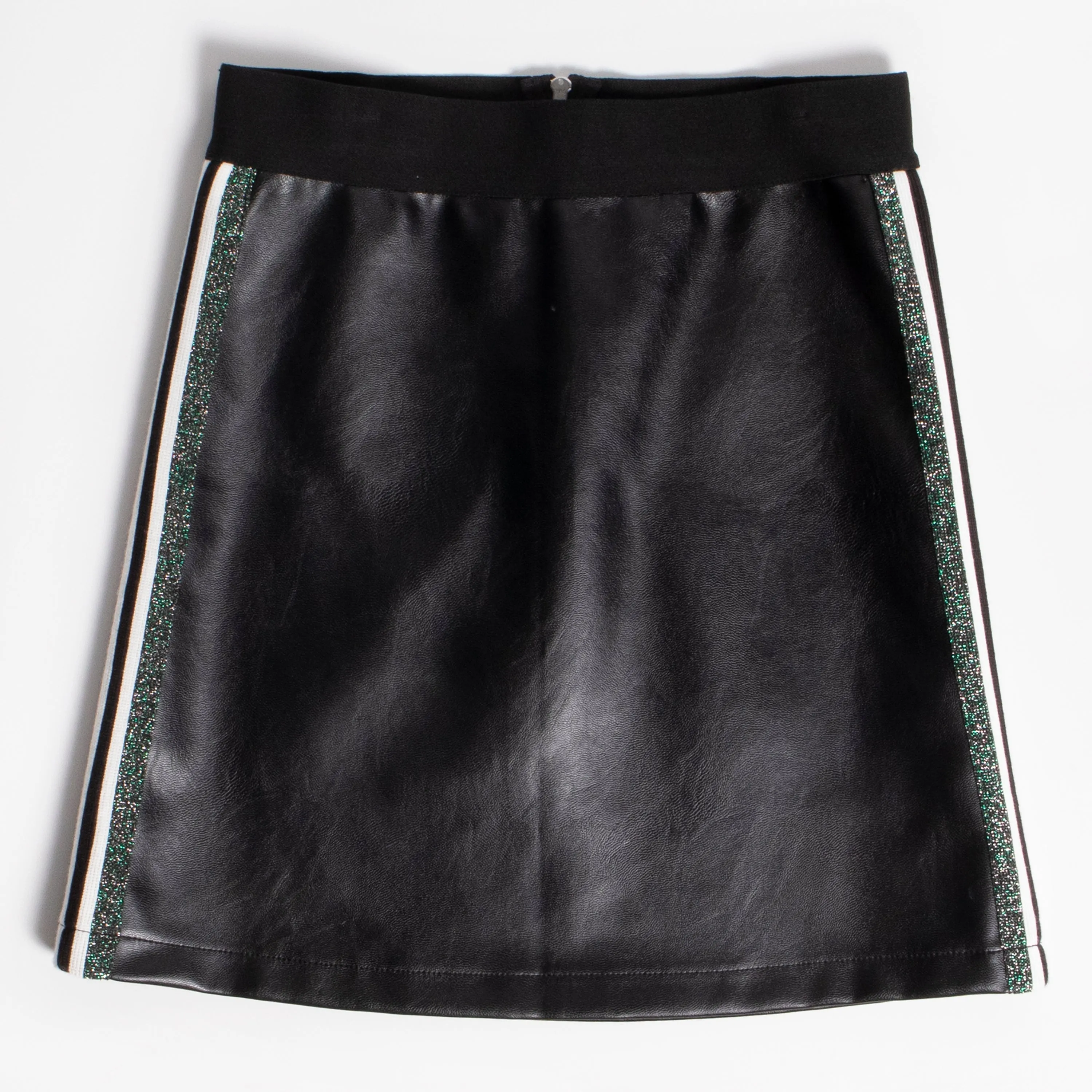 Side Taped Pleather Skirt