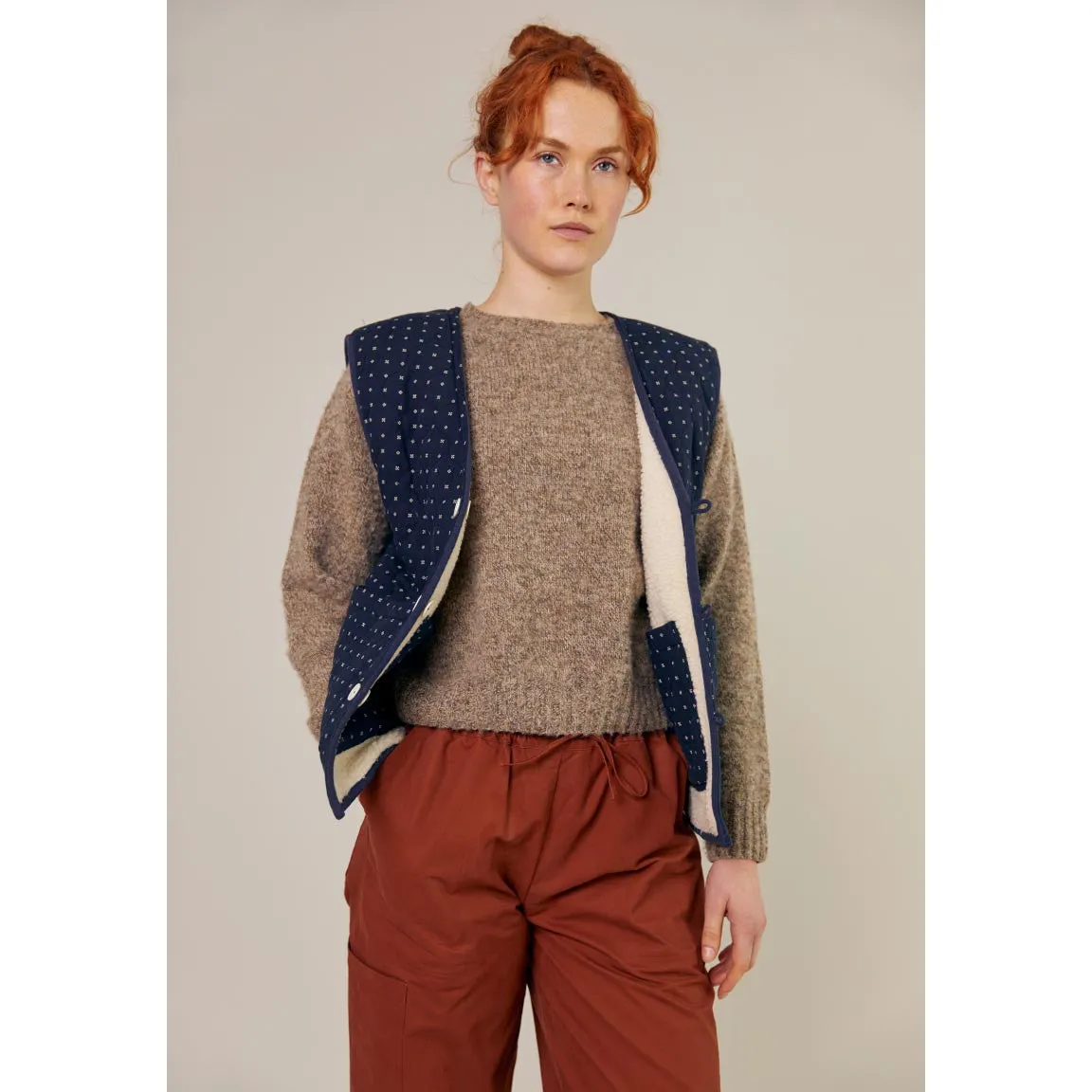 Sideline - Heath reversible vest - black / sherpa