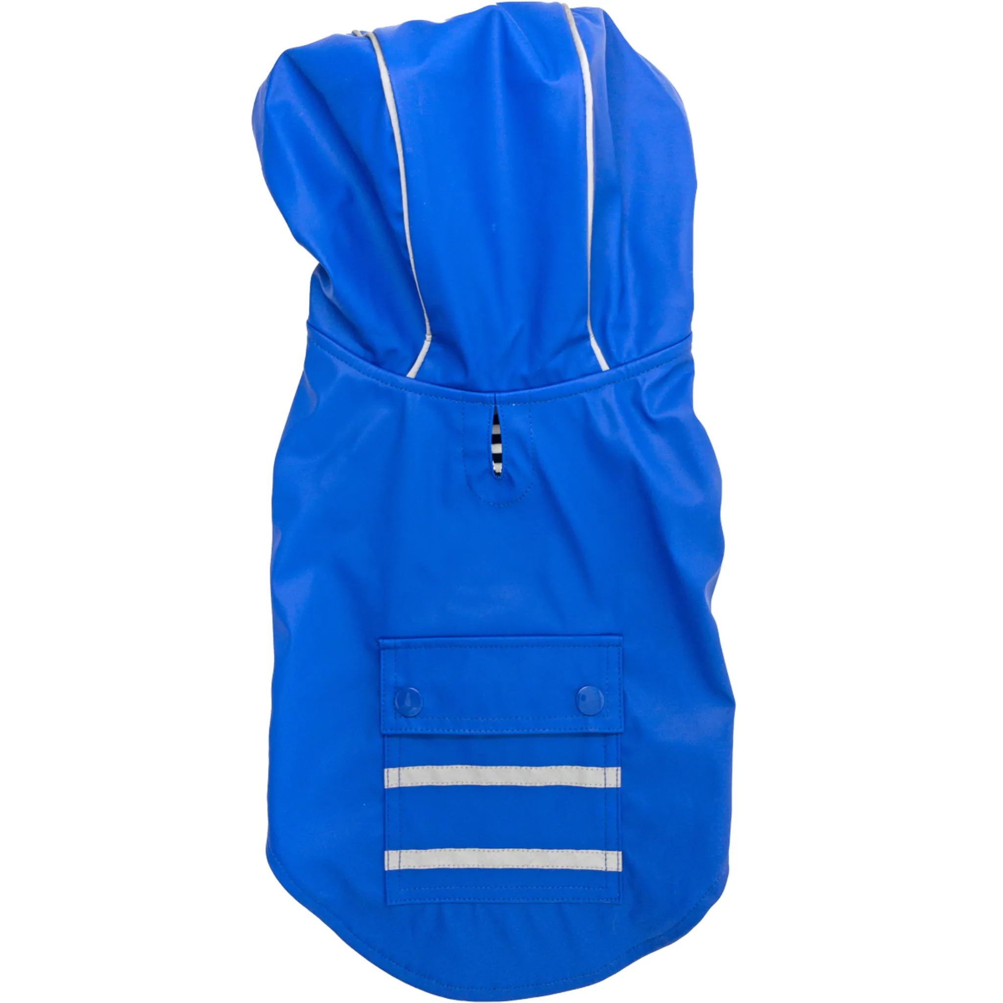 Slicker Dog Raincoat with Striped Lining - Cobalt Blue