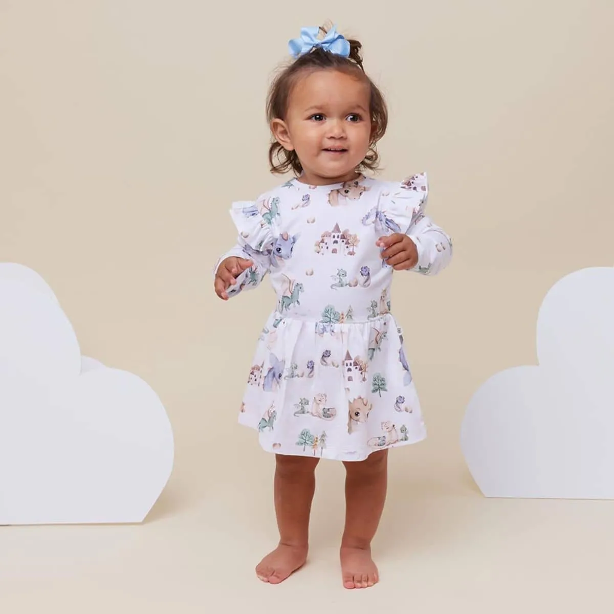 Snuggle Hunny Long Sleeve Dress - Dragon Organic