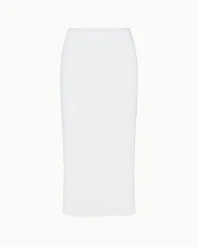 Soft Stretch Midi Skirt | Pearl White