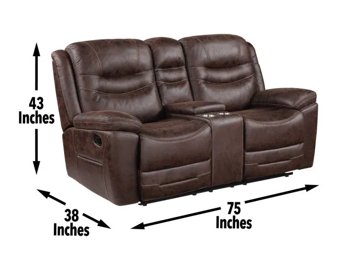 Stetson Manual Reclining Console Loveseat