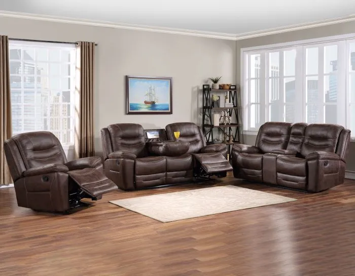 Stetson Manual Reclining Sofa w/Dropdown Table