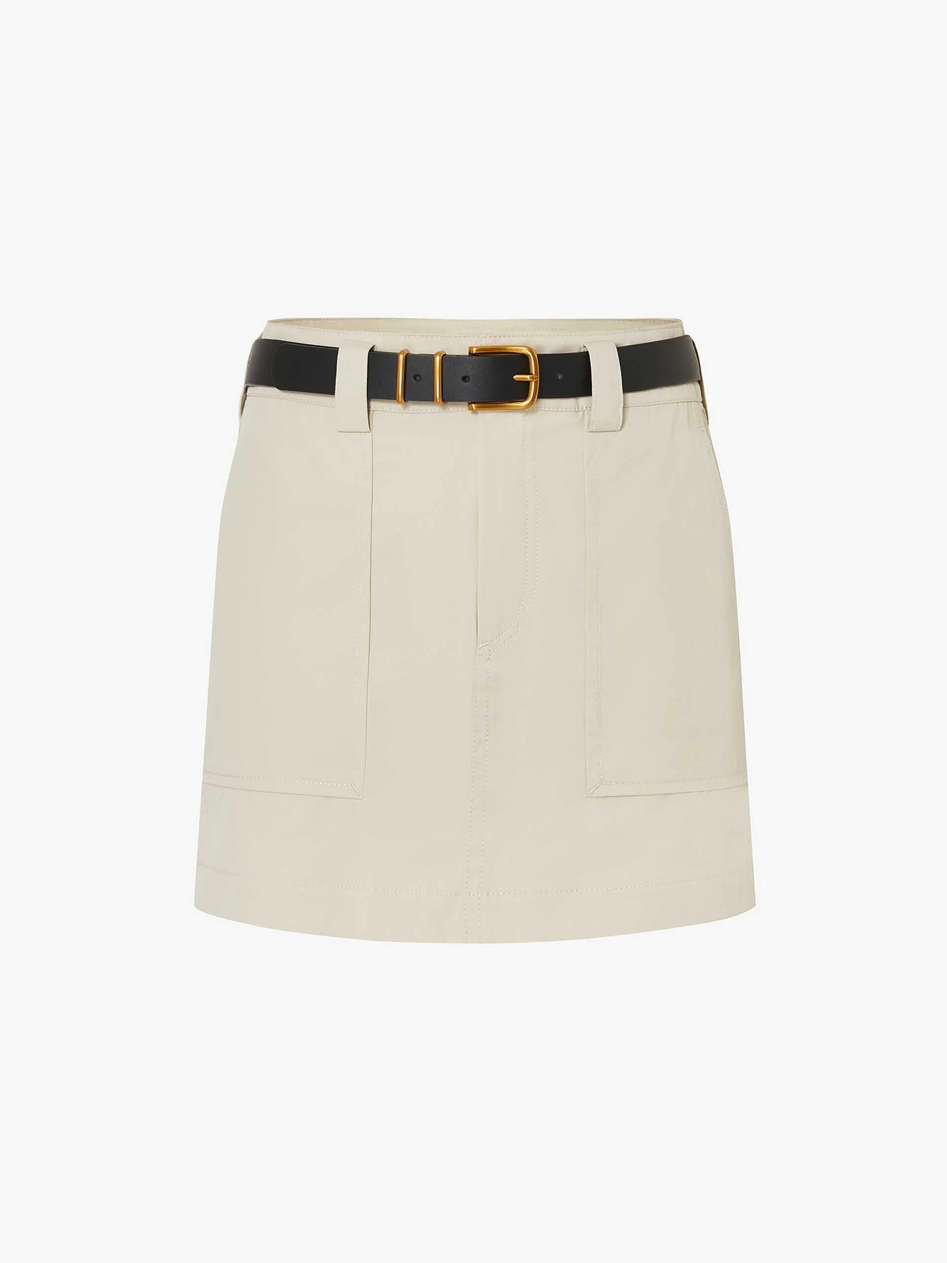 Straight Cut Belt Skirt