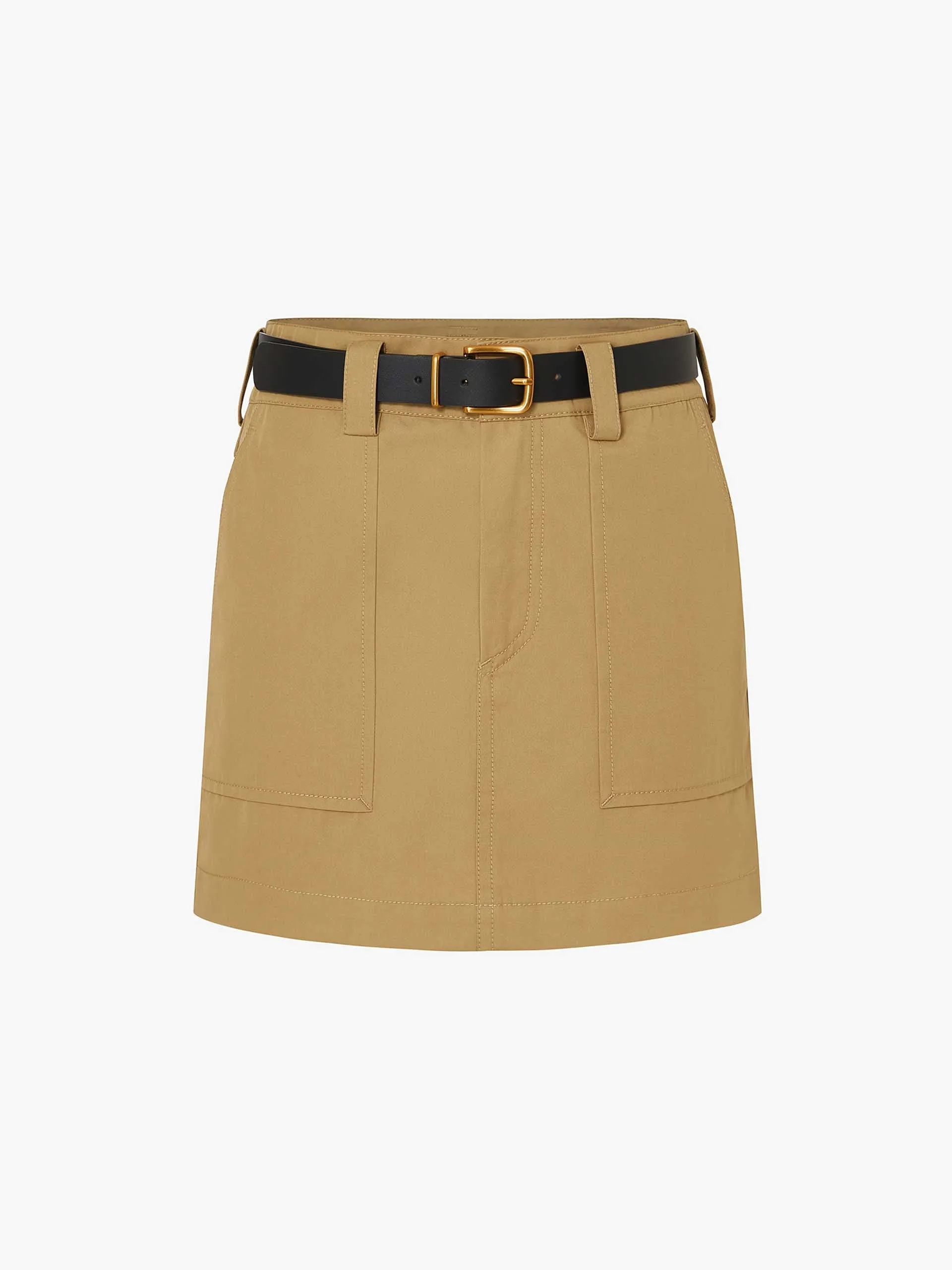 Straight Cut Belt Skirt