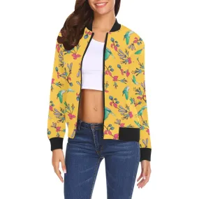 Swift Pastel Yellow Bomber Jacket for Women