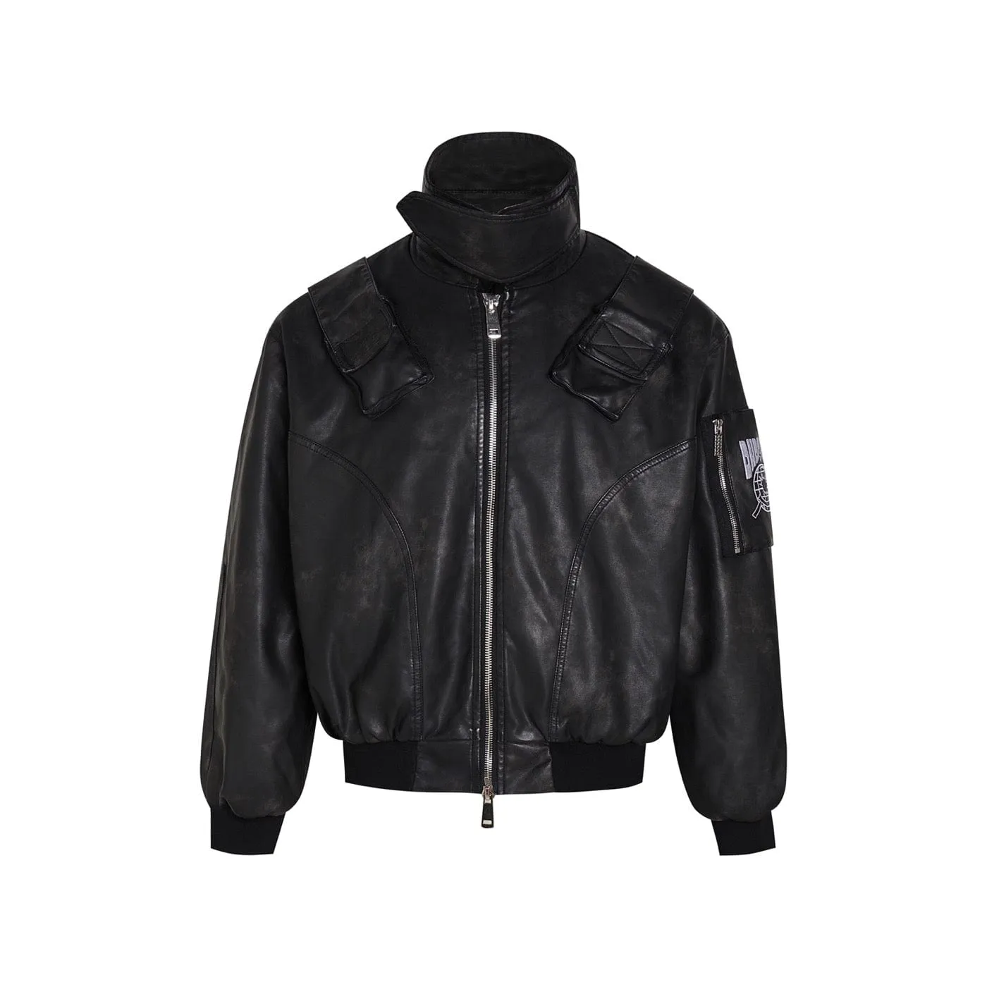 Tactical Bomber Leather Jacket