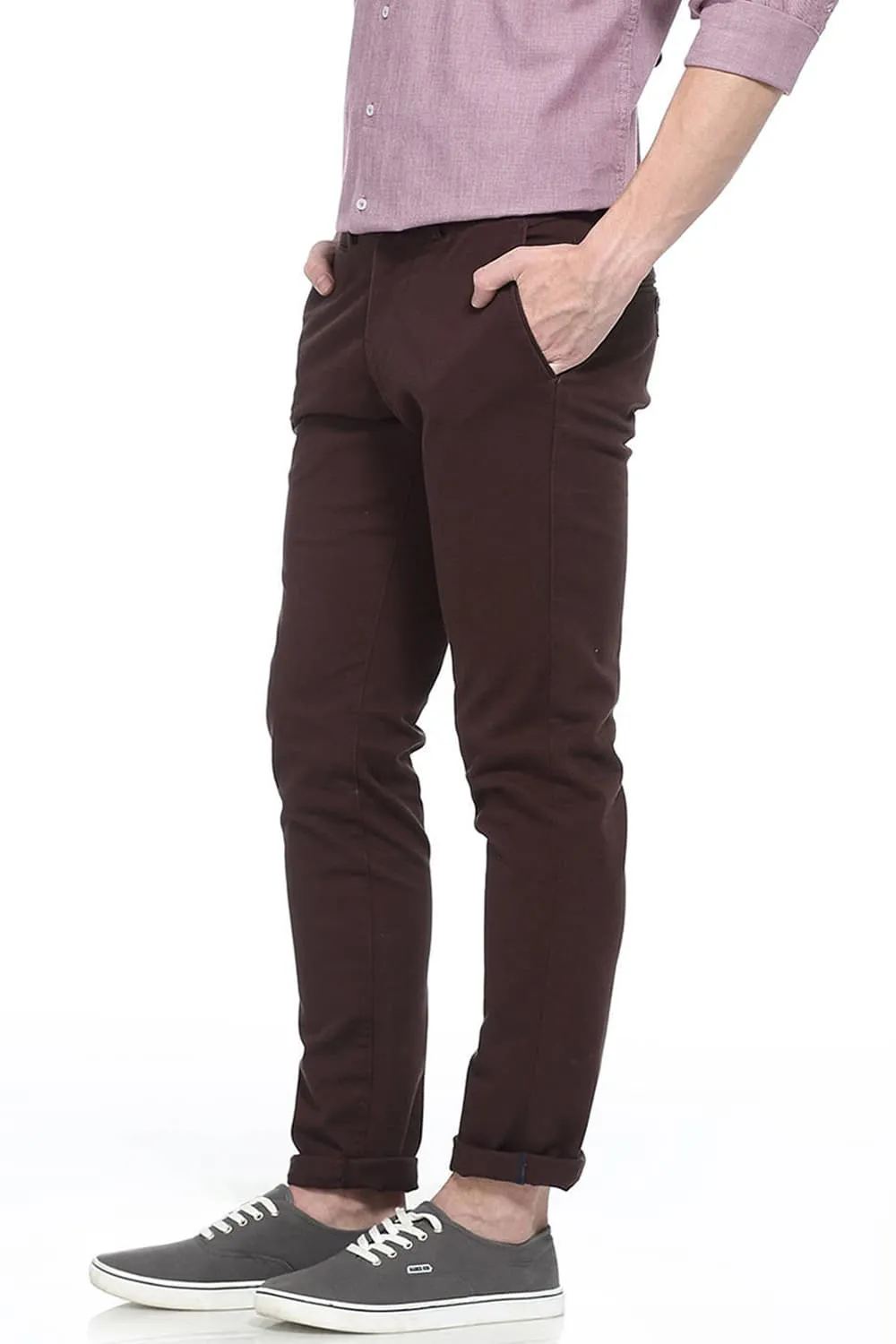 Tapered Fit Irregular Satin Stretch Trouser