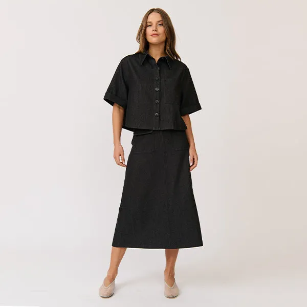 Tessa Shirt - Black Denim