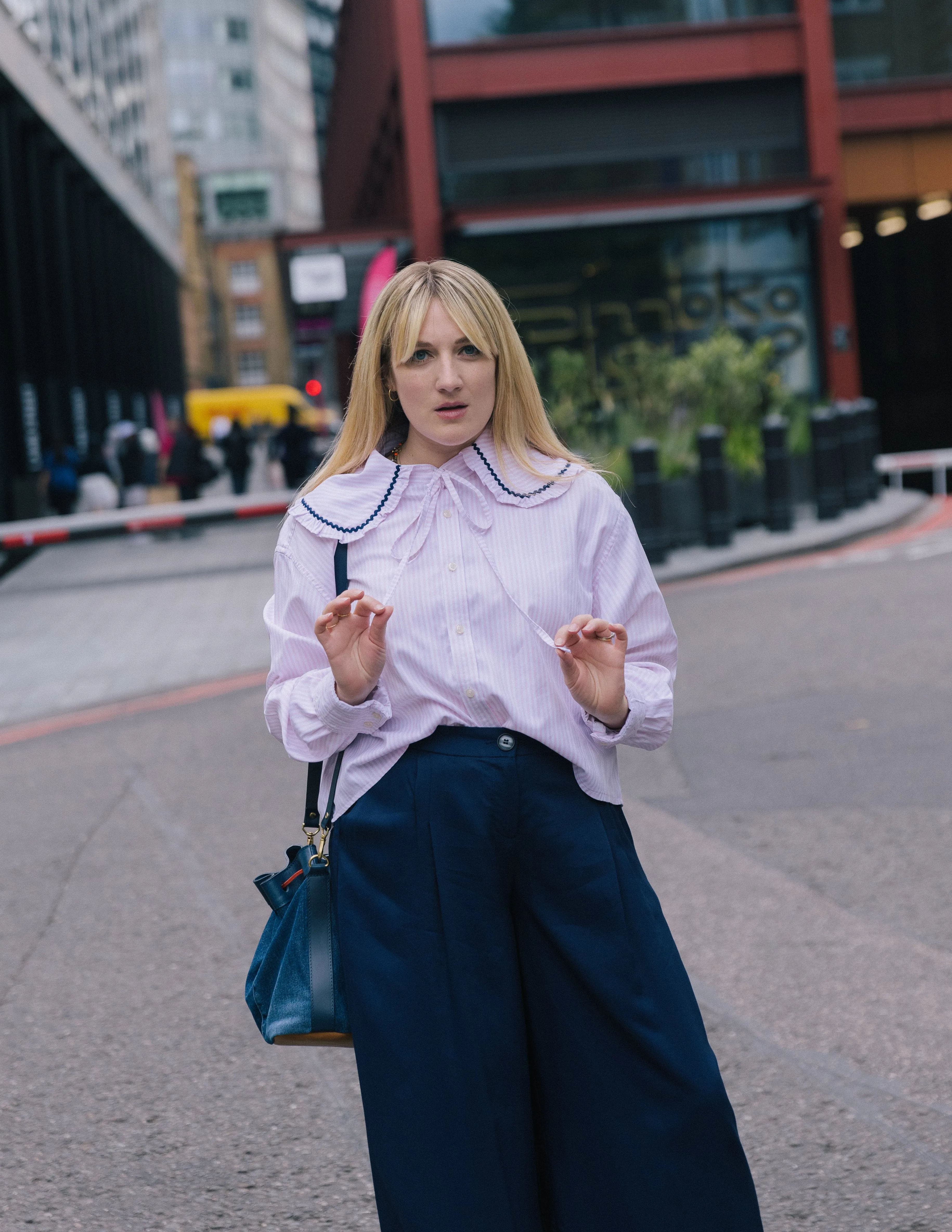 The Addison Trousers in Navy by Lora Gene