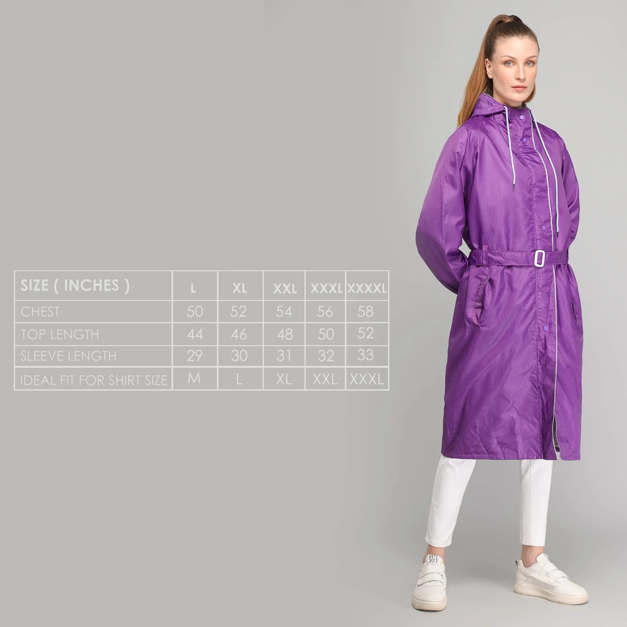 THE CLOWNFISH Raincoats for Women Rain Coat for Women Raincoat for Ladies Waterproof Reversible Double Layer Longcoat with Storage Bag. Azalea Pro Seies (Blue, X-Large)