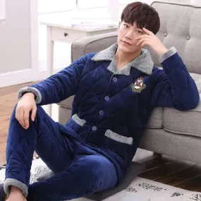 Thick quilted Winter pajamas Set  2pcs Unisex