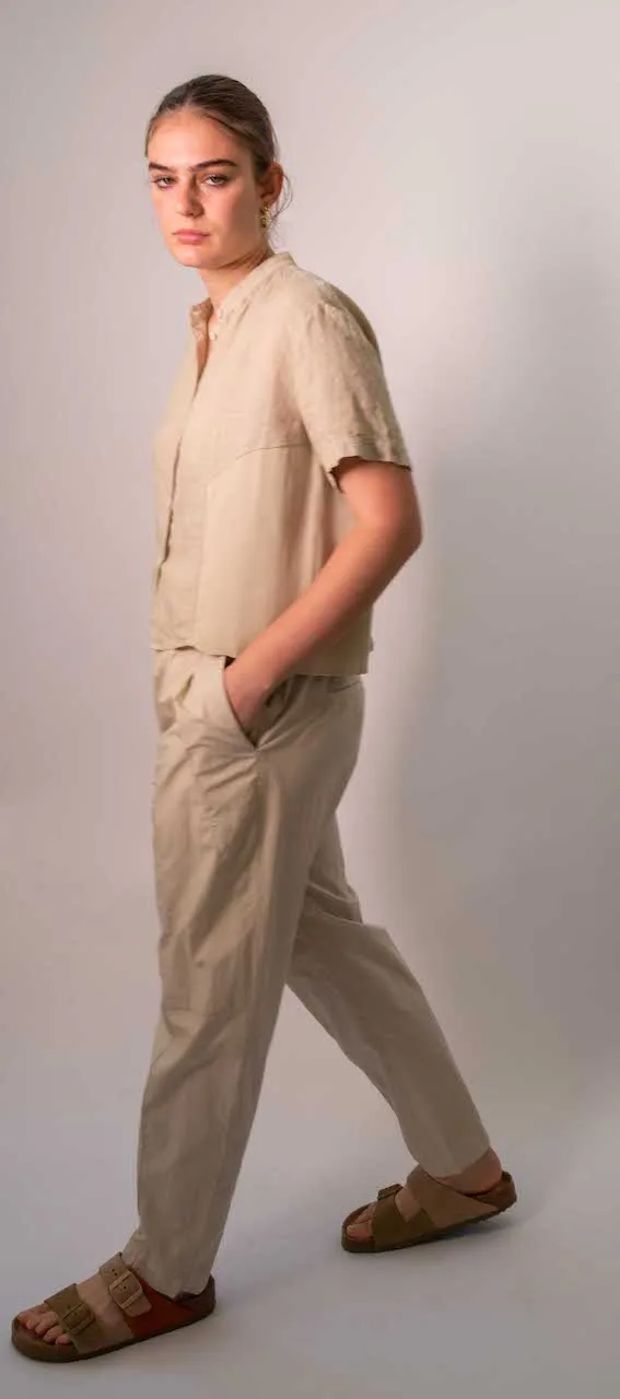 Transit Par Such Cotton Slim pant in Sand