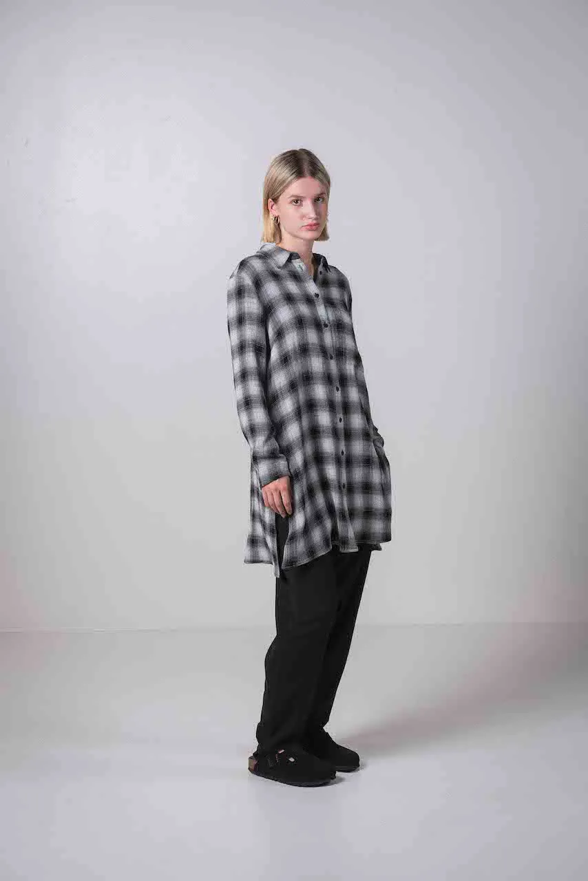 Transit Par Such off White Check Long Shirt