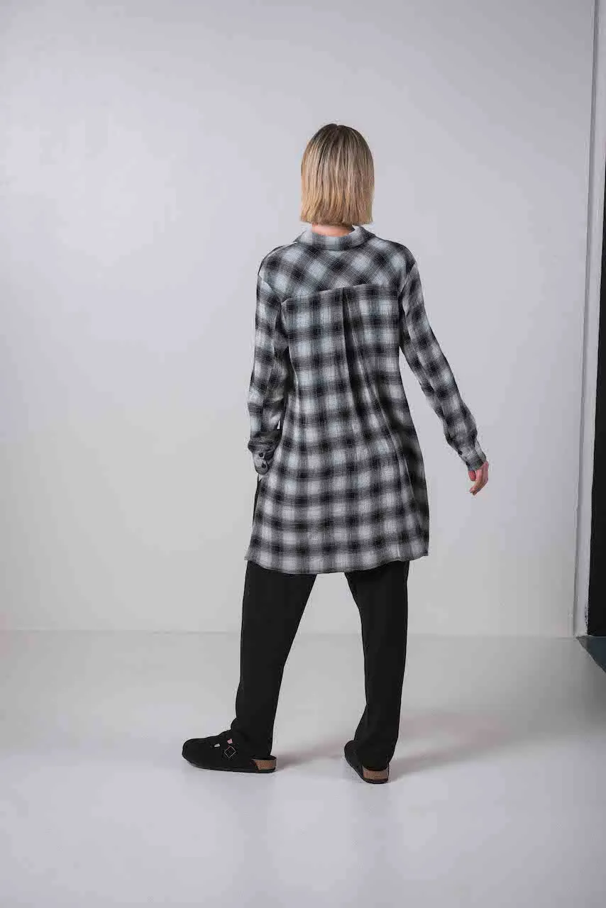 Transit Par Such off White Check Long Shirt