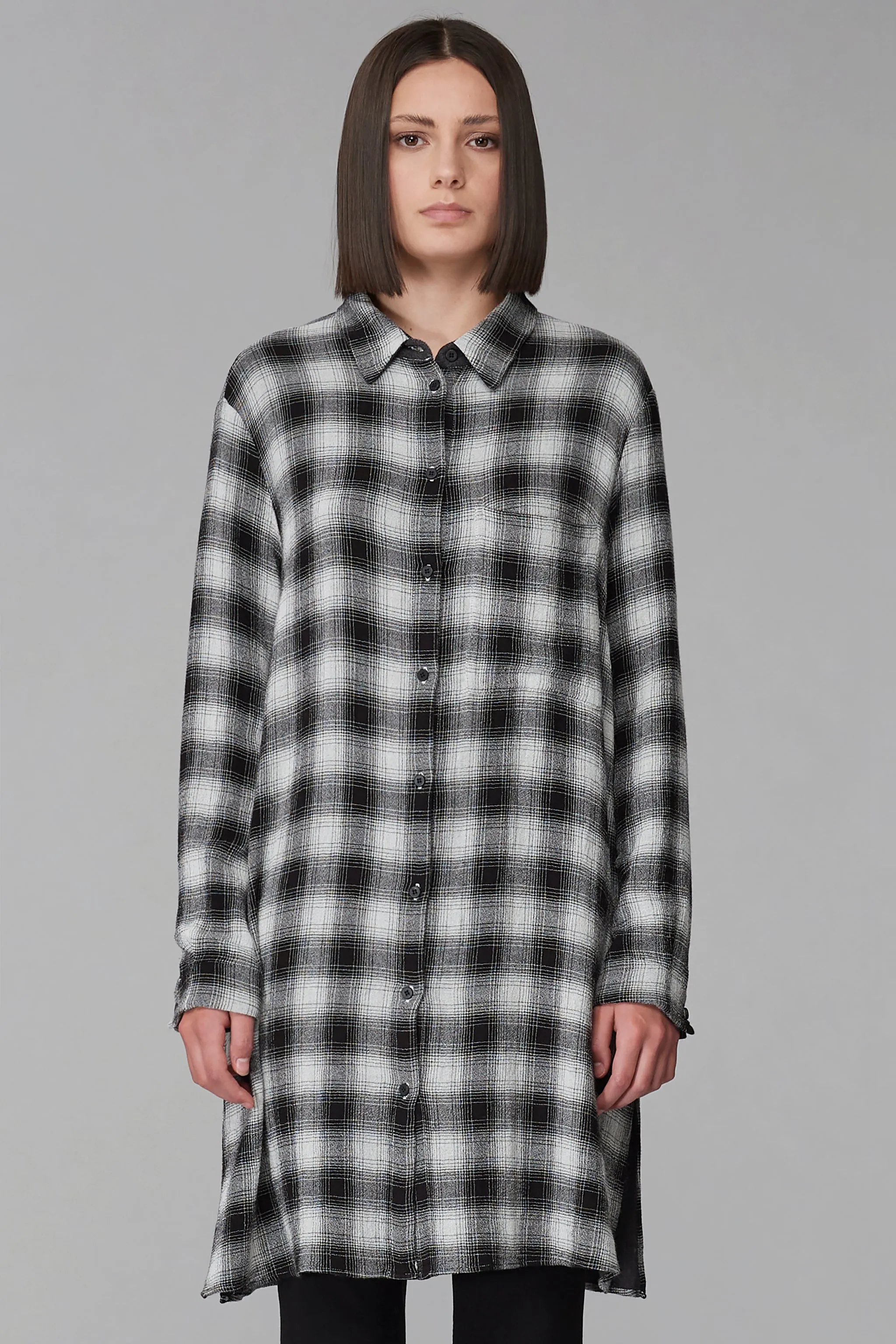 Transit Par Such off White Check Long Shirt