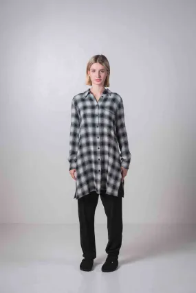 Transit Par Such off White Check Long Shirt