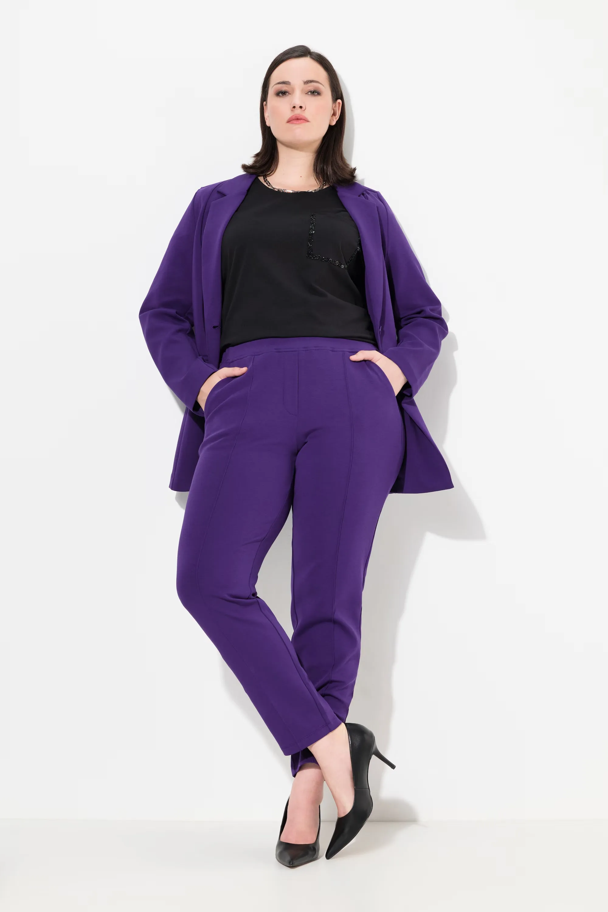 Ulla Popken Trousers in Purple