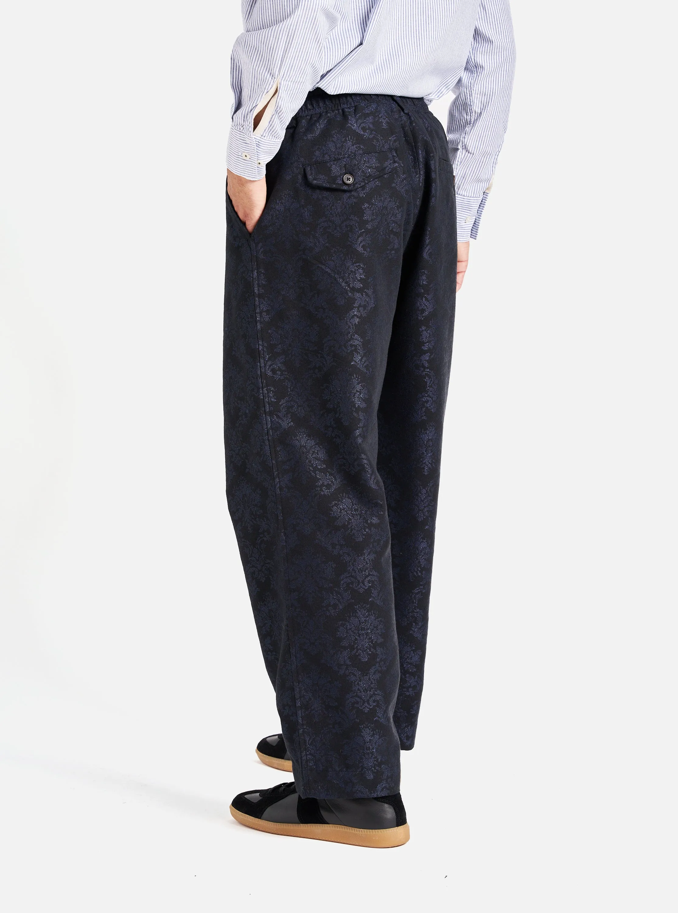 Universal Works Oxford Pant in Black Starry Night Cotton Mix