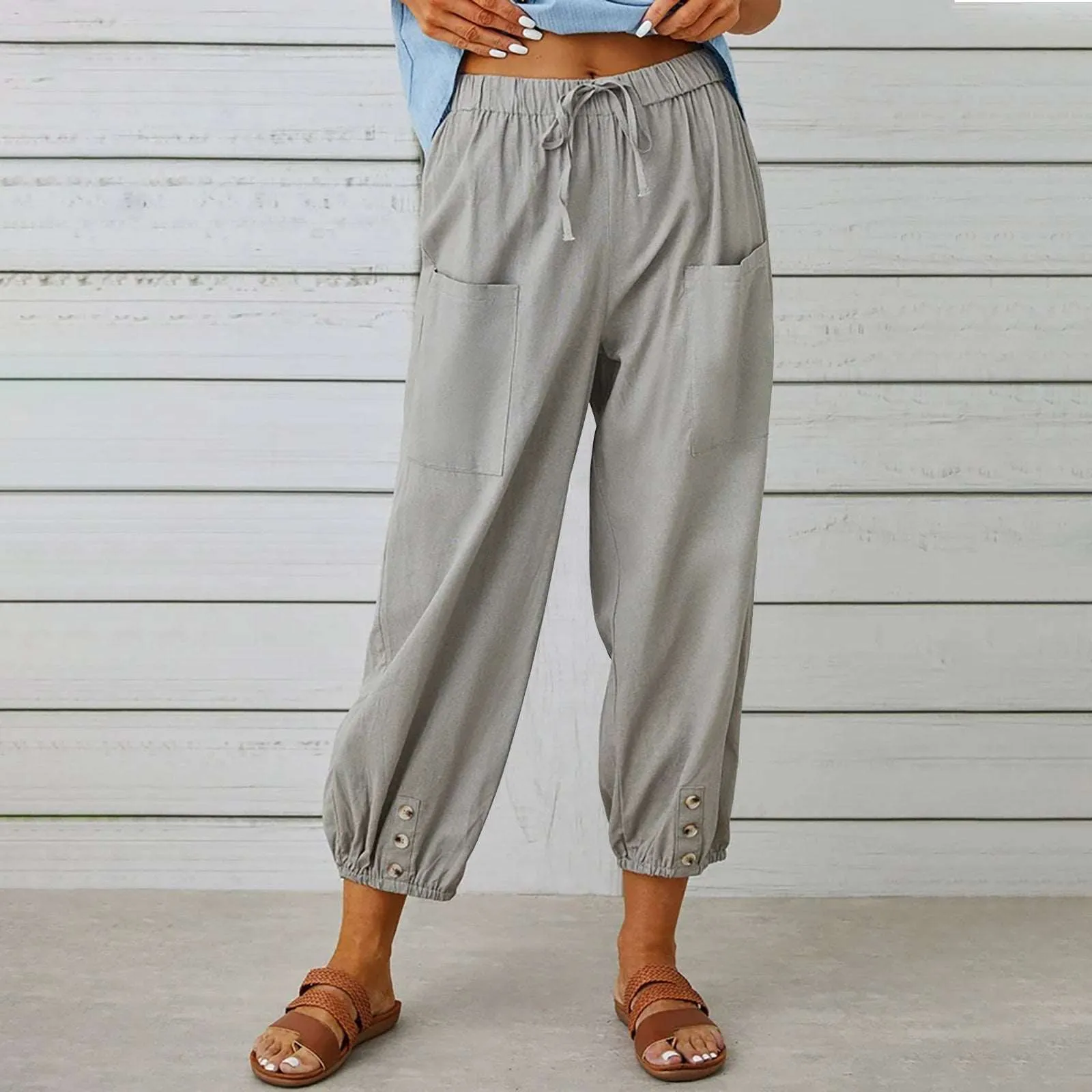 Women Drawstring Tie Pants