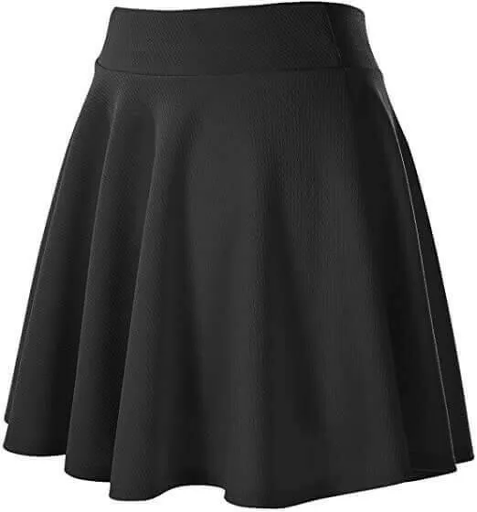 Women's Basic Mini Skater Skirt Stretchy Flared High Waisted Skirt