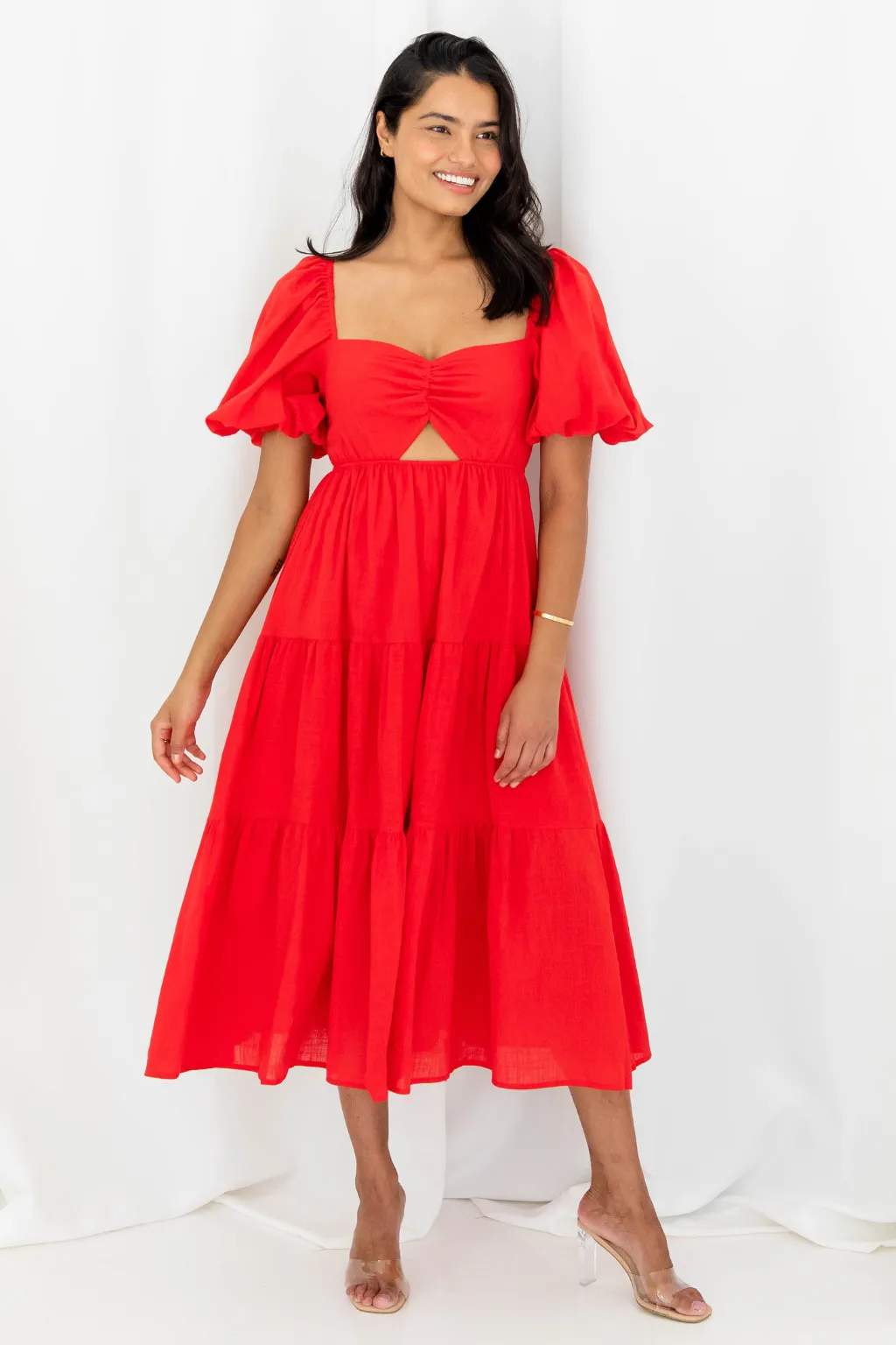 Zia Midi Cut Out Dress - Red